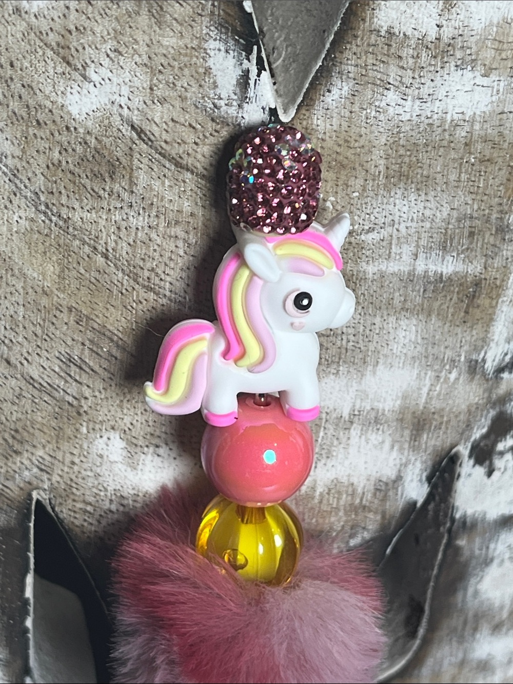 Pens By Alex - Unicorn on Furry Leopard Glitter Pen